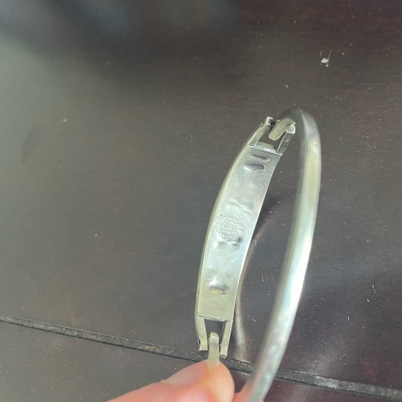 Silver hinged inlay cuff - Picture 3 of 4